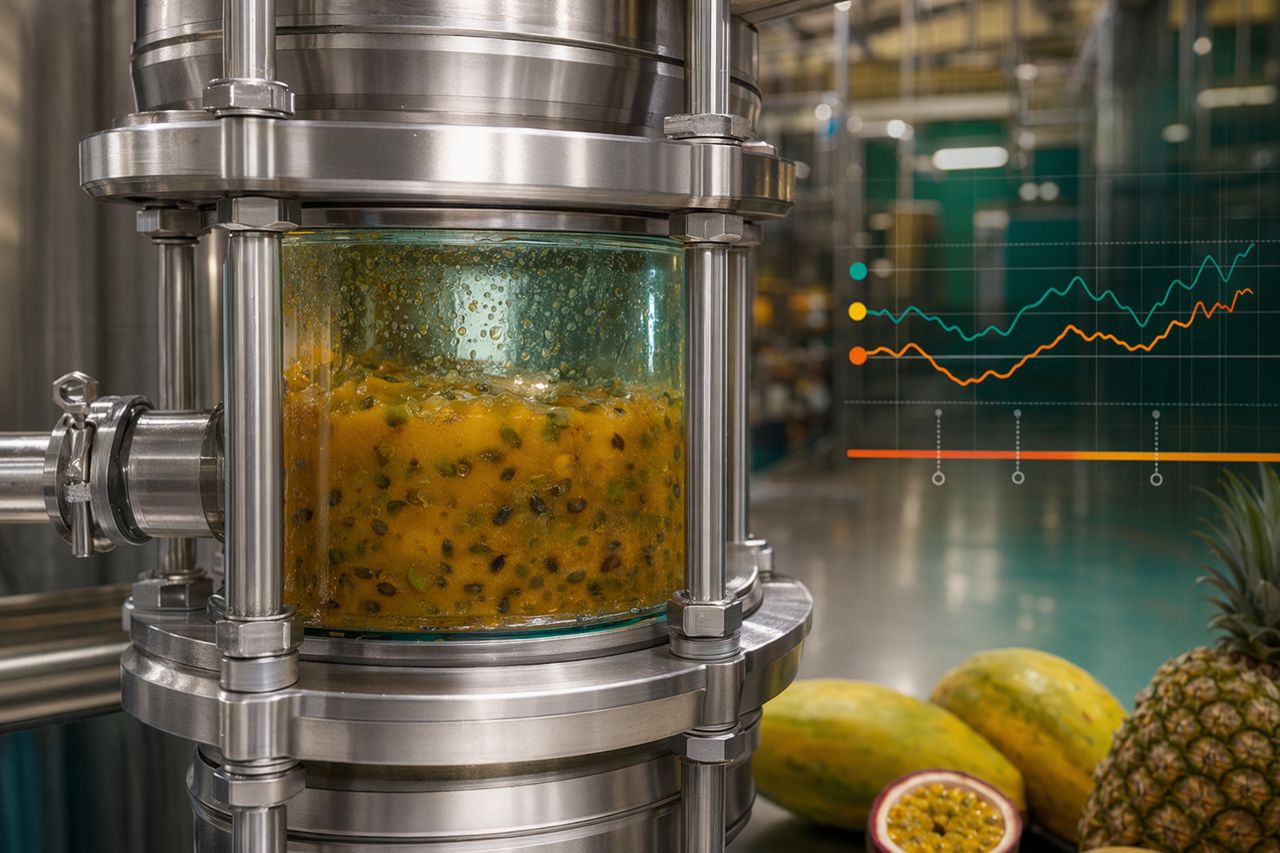 Fruit Juice Plant KPI Dashboard for Yield, Viscosity, and Filtration Control