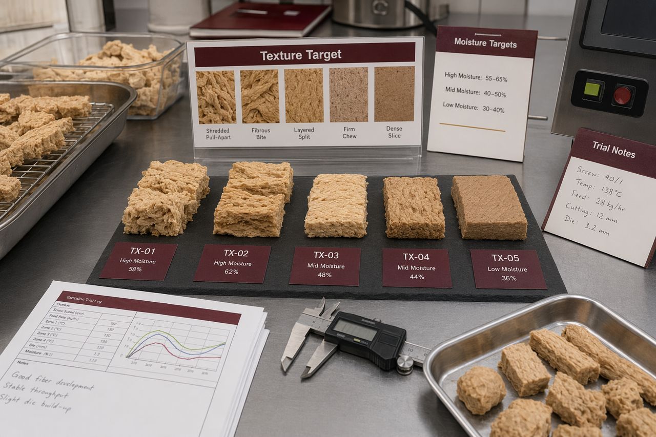 High-Moisture Extrusion Texture Variables Before Enzyme Trials