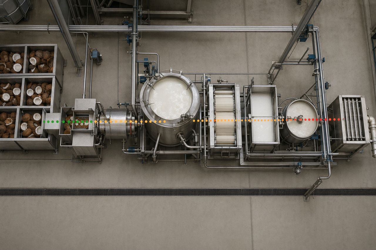 Coconut Milk Yield Loss Map | Enzyme Supplier for Coconut Processing