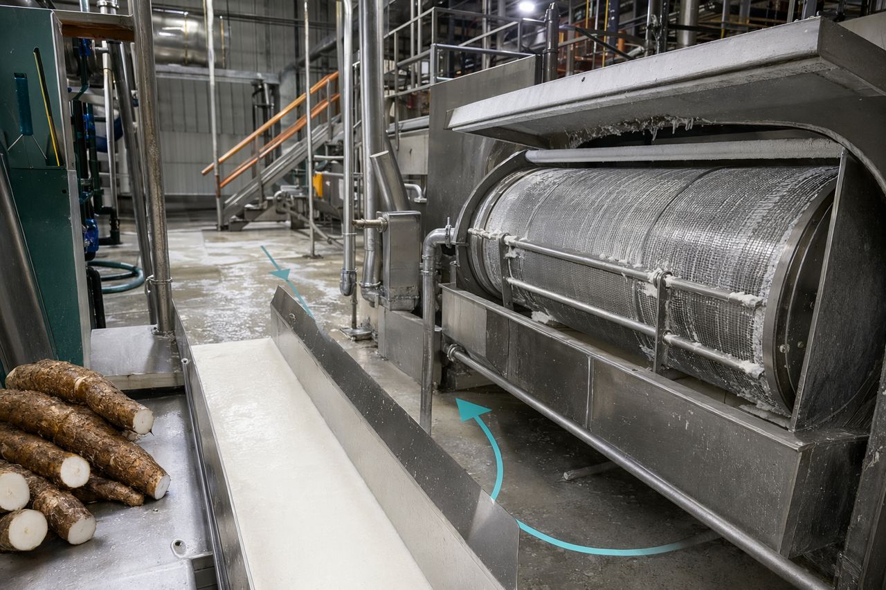 Betriebshygiene in Cassavastärkeanlagen für Slurry-, Sieb- und Absetzsysteme
