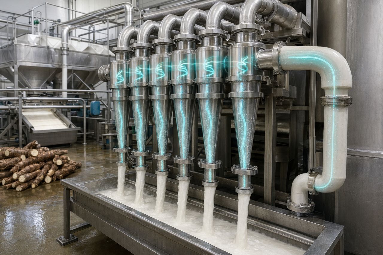 Optimalisasi Hidrosiklon dalam Produksi Pati Tapioka | ManiFlow Catalytics
