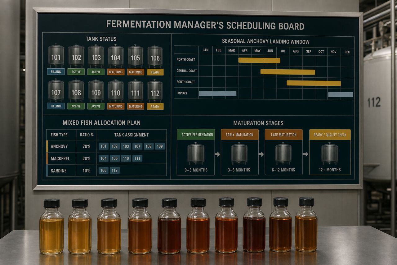 Fermentation Tank Scheduling for Seasonal Fish Supply | SaltPulse Bioworks