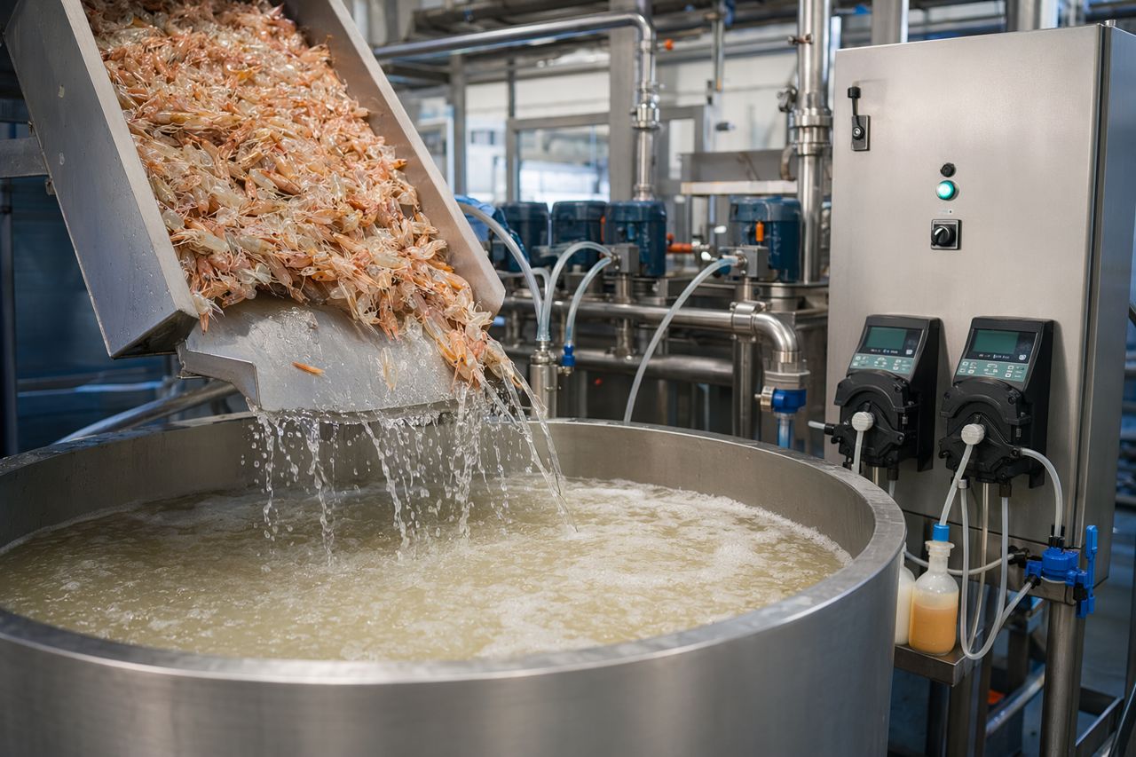 Proteinhydrolysat aus Nebenströmen von Garnelenschalen