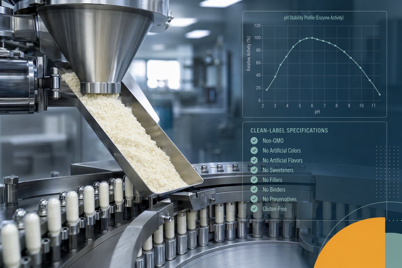 Clean-Label Digestive Enzyme Supplements for Manufacturers | CapsuleForge