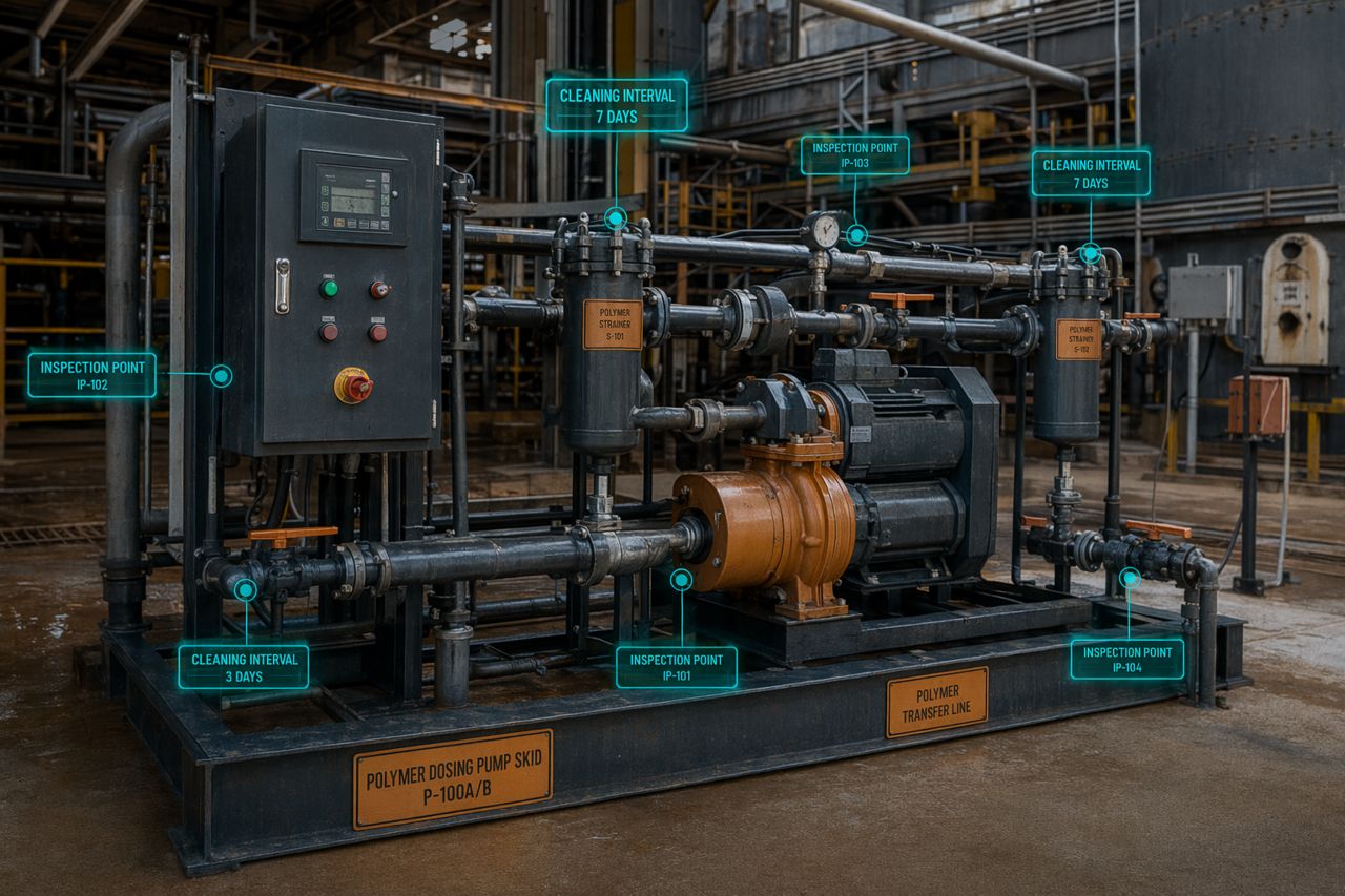 Wartung von Polymer-Ansetzsystemen für Reagenzienkreisläufe im Bergbau | StrataFlux