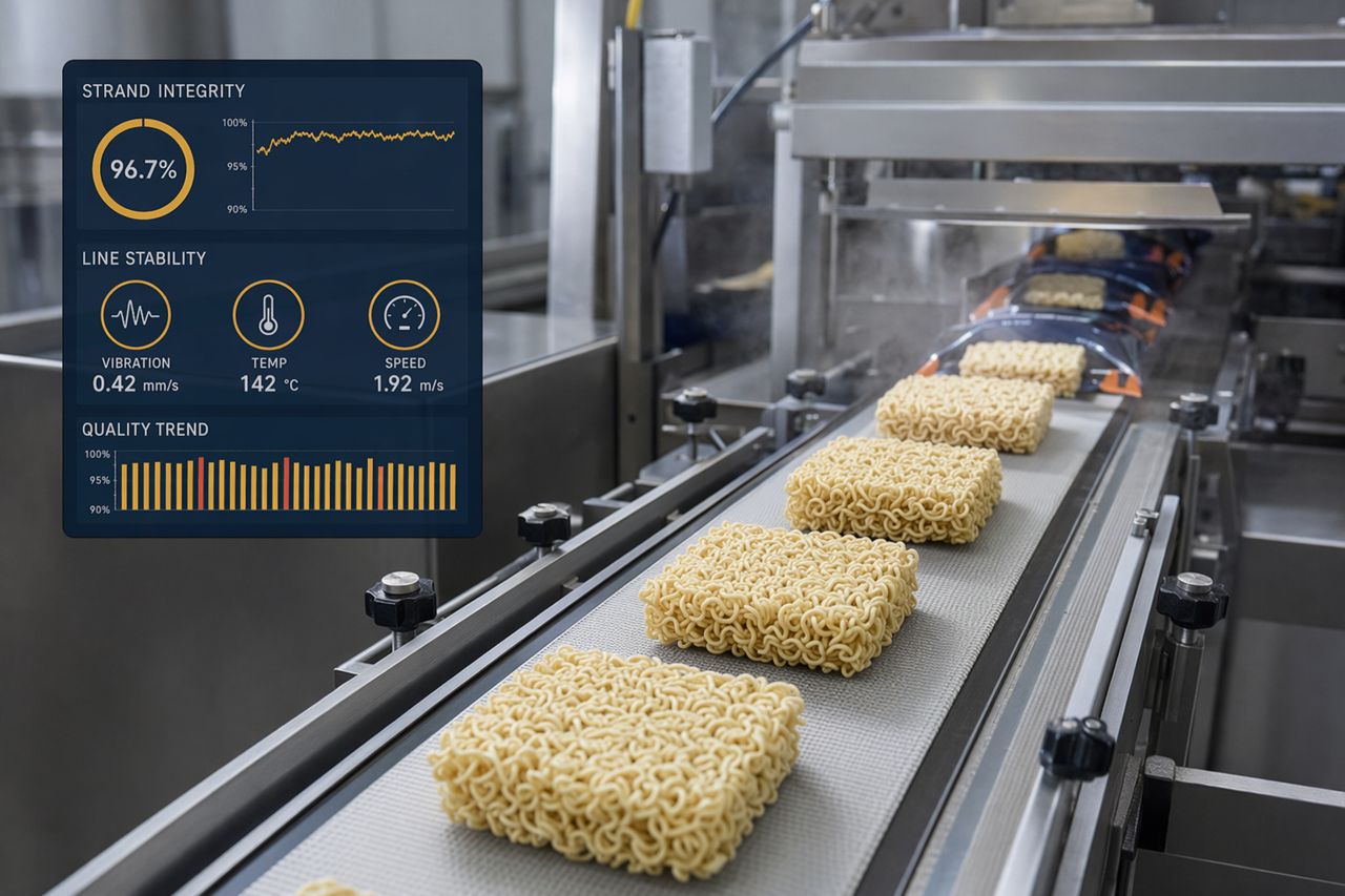 QA-Tests, die F&E-Manager für Nudeln vor einer Rezepturänderung verfolgen