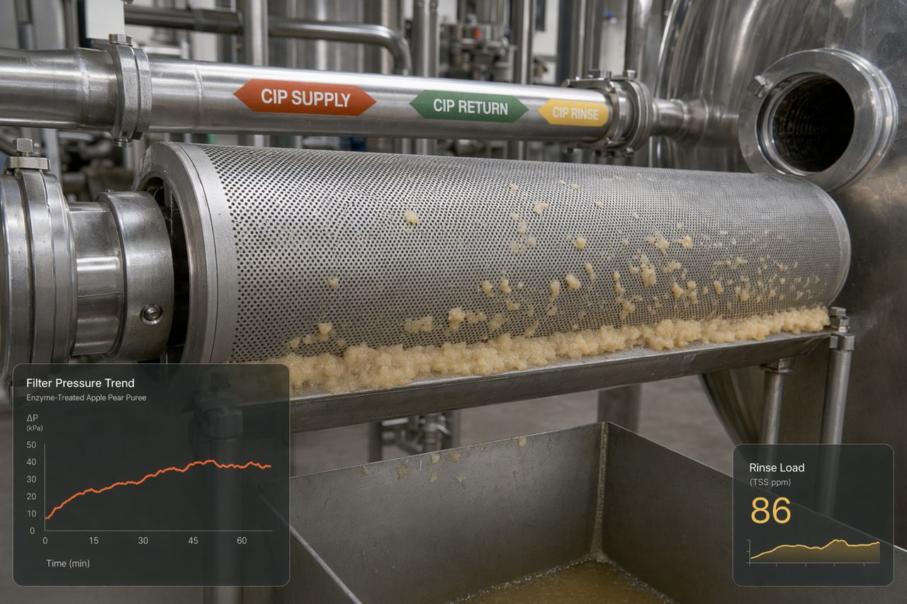 CIP Changeover for Enzyme-Treated Puree Lines