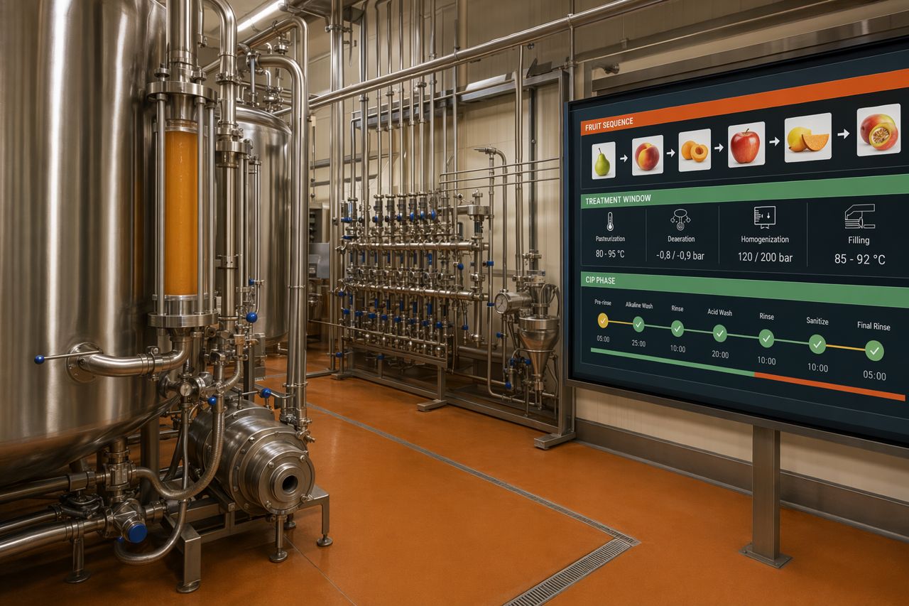 CIP Changeover for Enzyme-Treated Puree Lines