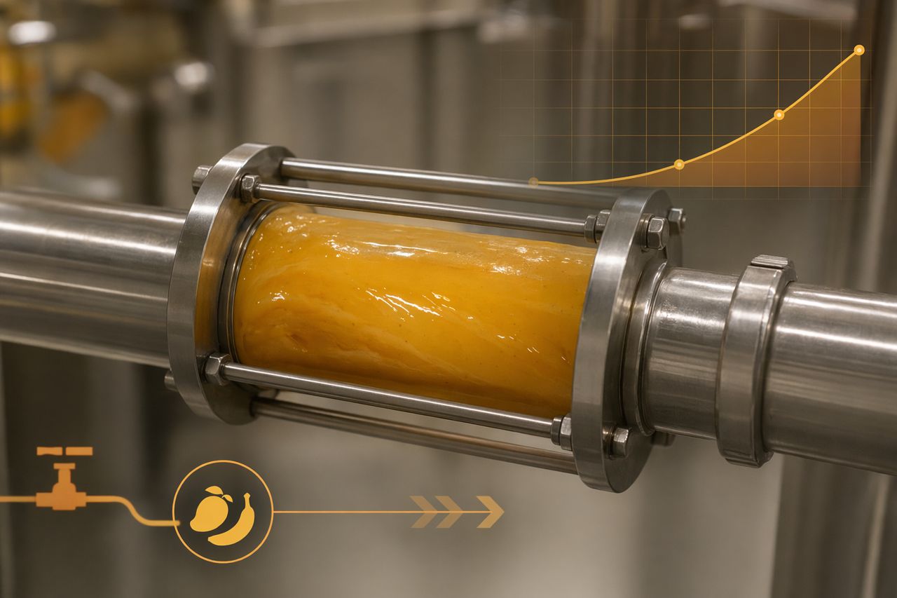 Enzymunterstützung für den Transfer von Mango- und Bananenpüree | VelvetYield