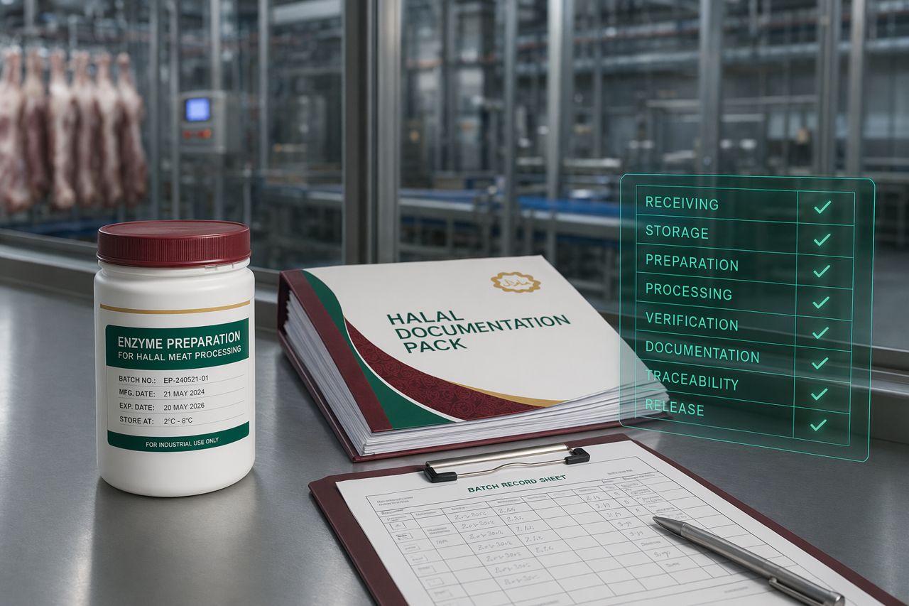 Kennzeichnungskontrolle für marinierte und restrukturierte Halal-Fleischprodukte