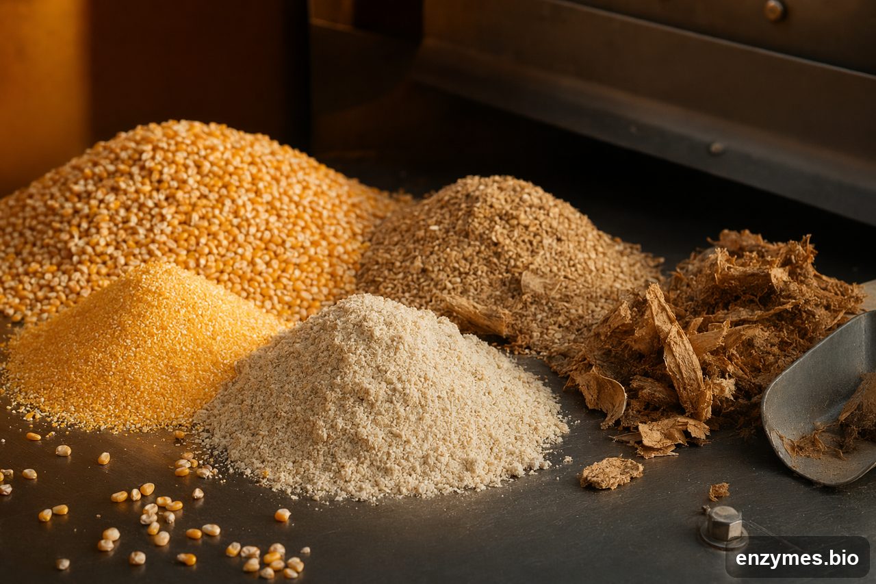 Glucoamylase in feed agricultural substrates