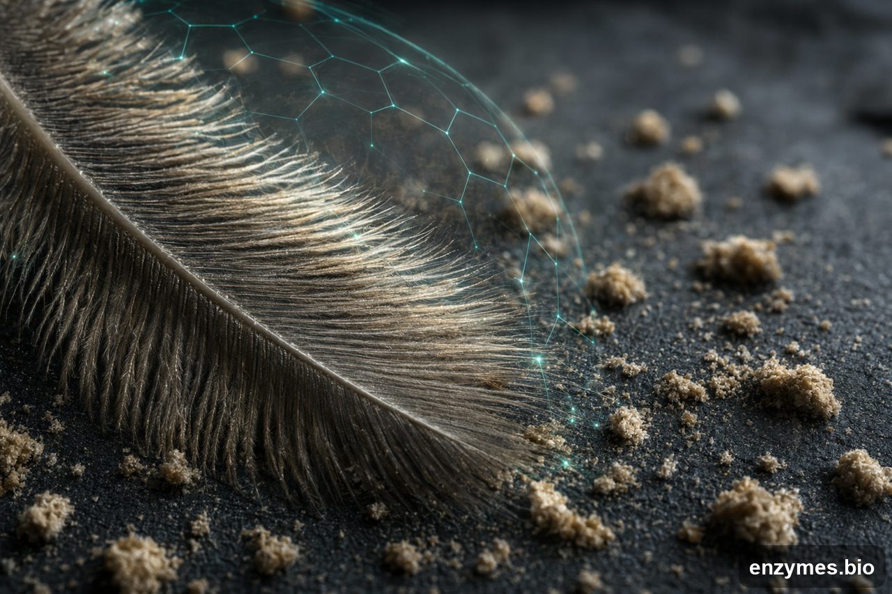 Keratinase in animal feed feather meal