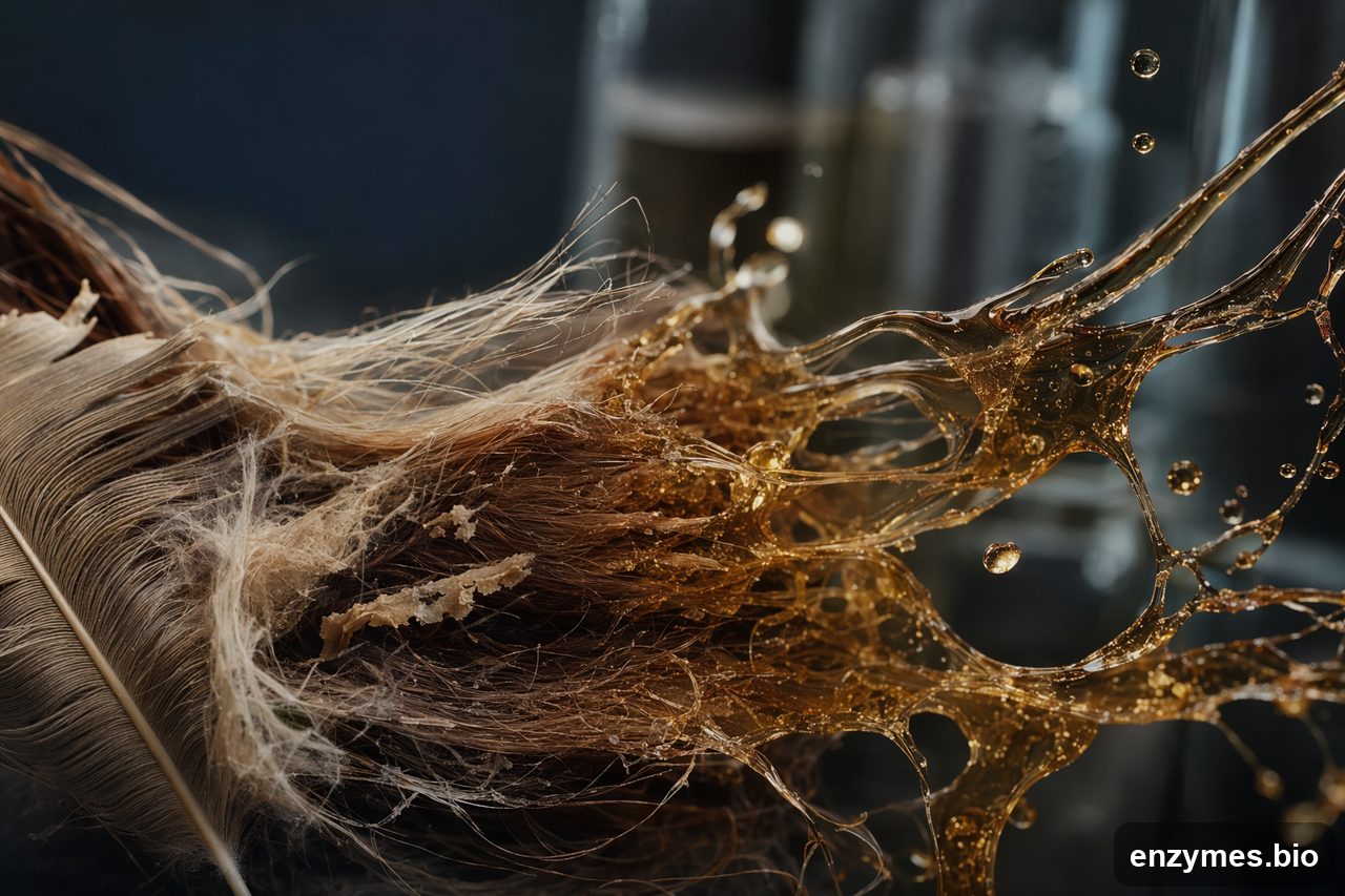 Keratinase in protein hydrolysates