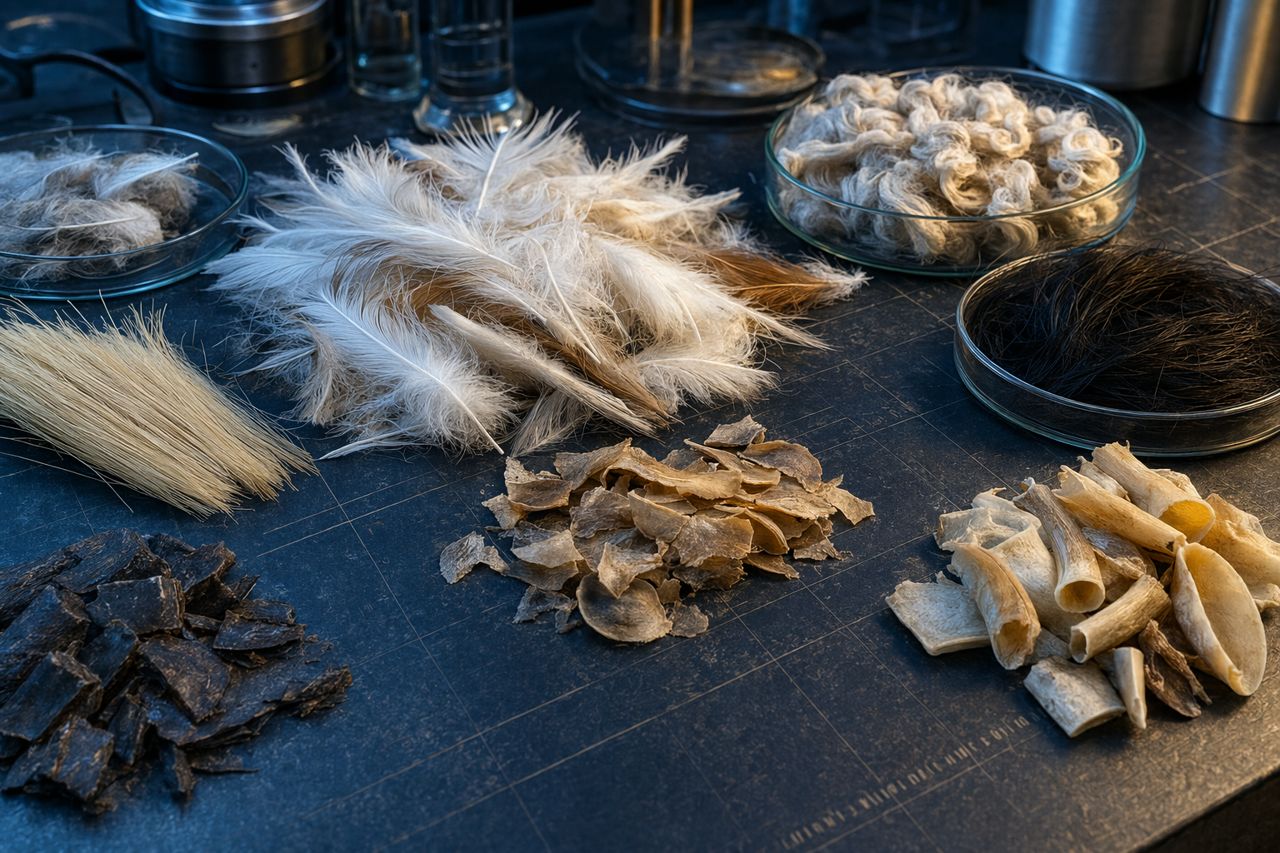 Common Keratin-Rich Substrates for Keratinase Processing