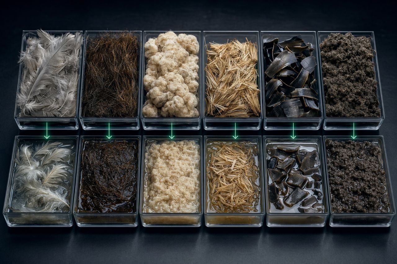 Common Keratin-Rich Substrates for Keratinase Processing
