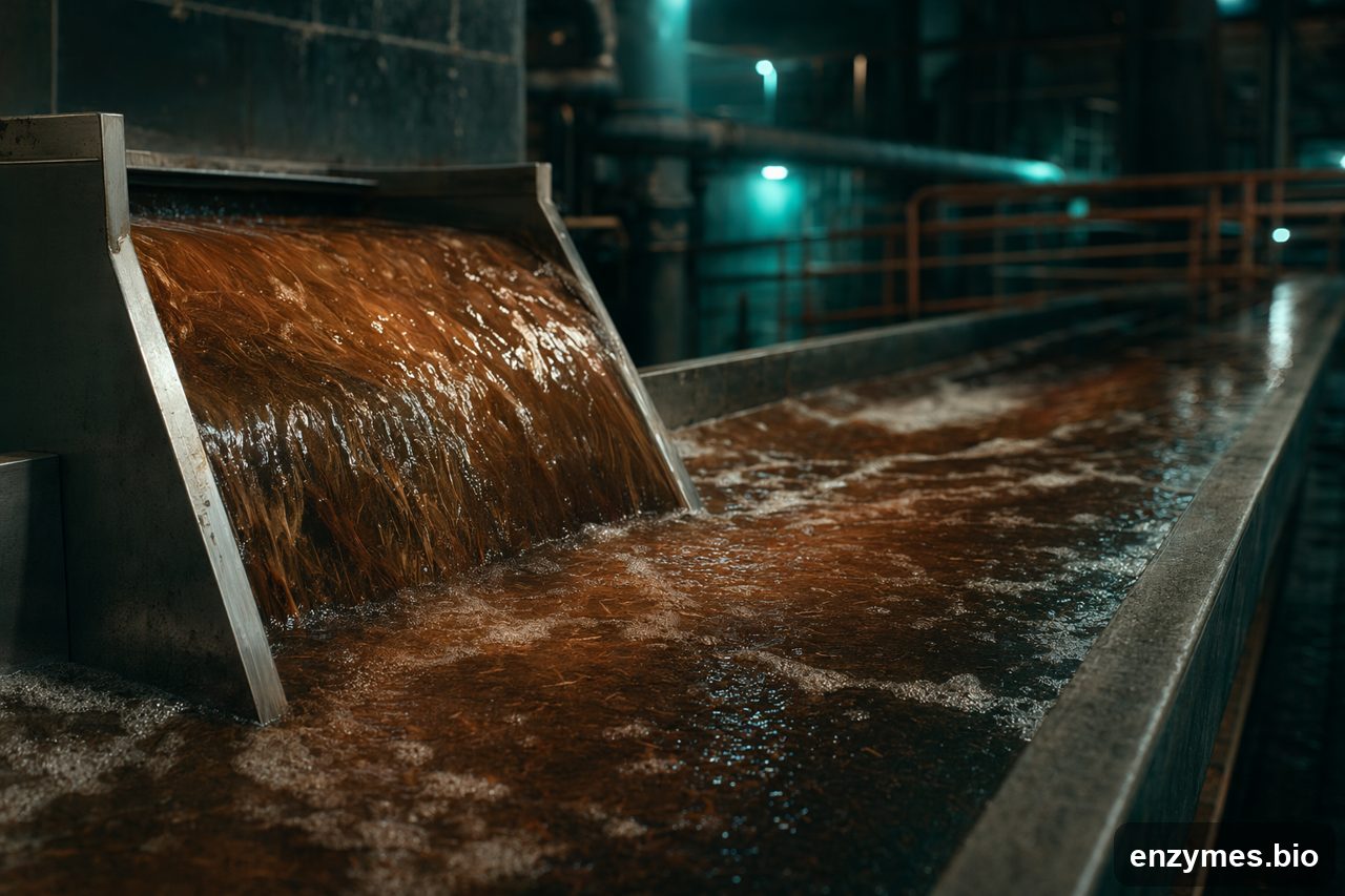 Laccase in paper mill effluent