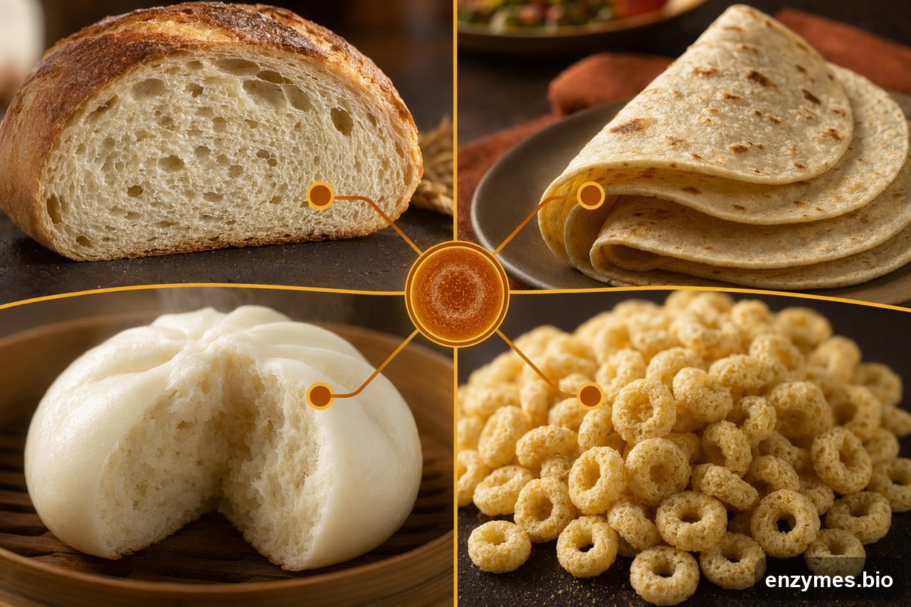 Maltogenicamylase in cereal grain foods