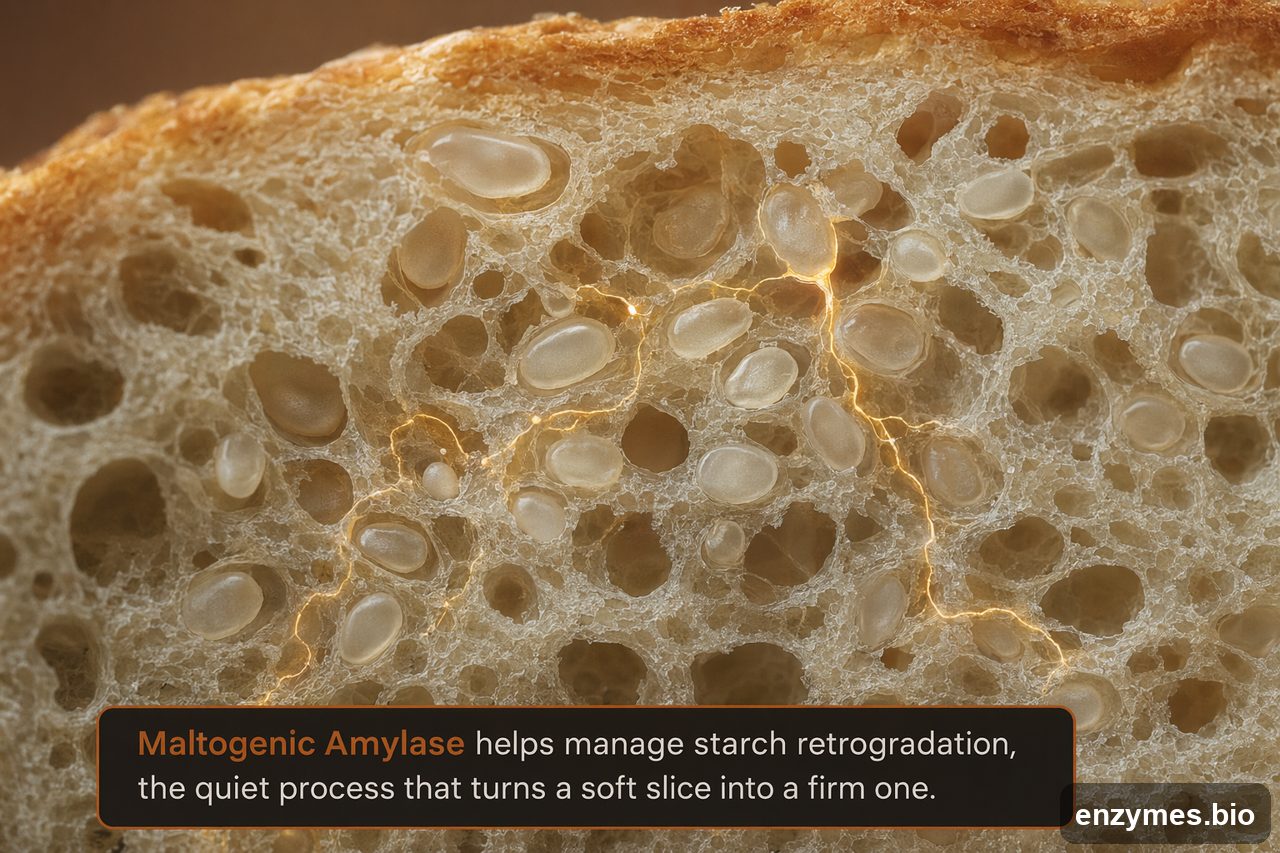 Maltogenicamylase in packaged bread