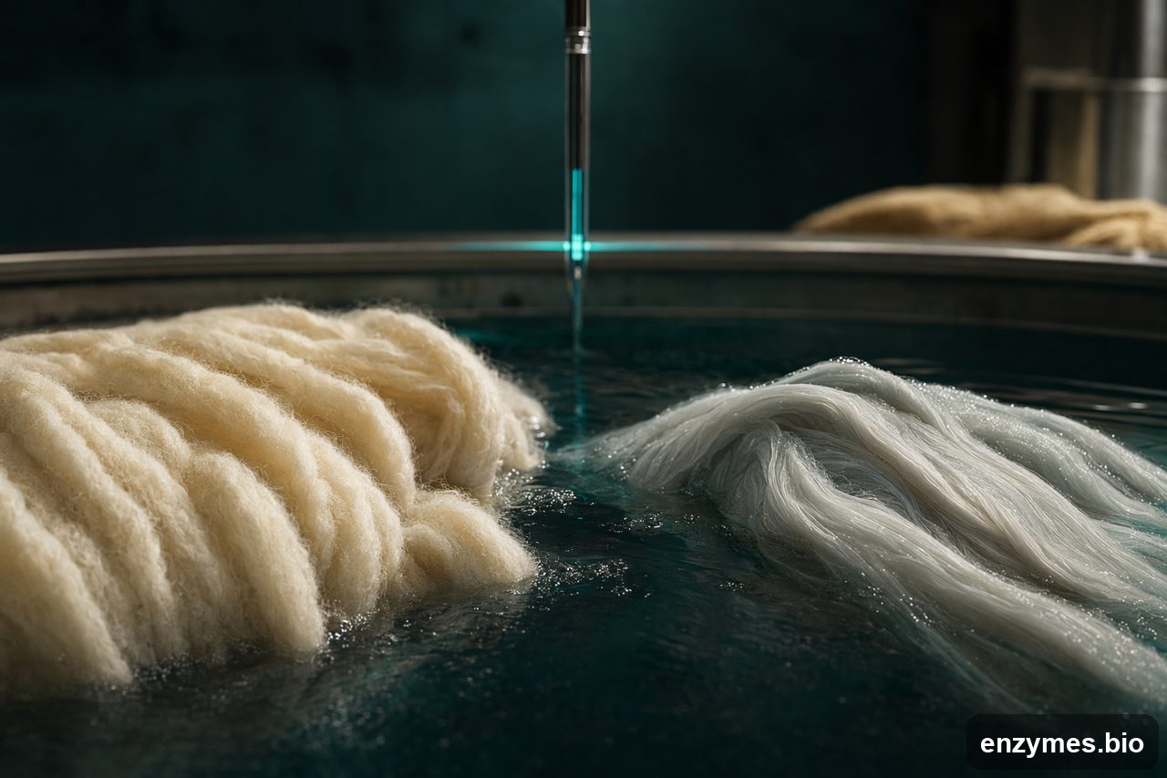 Neutralprotease in textile wool