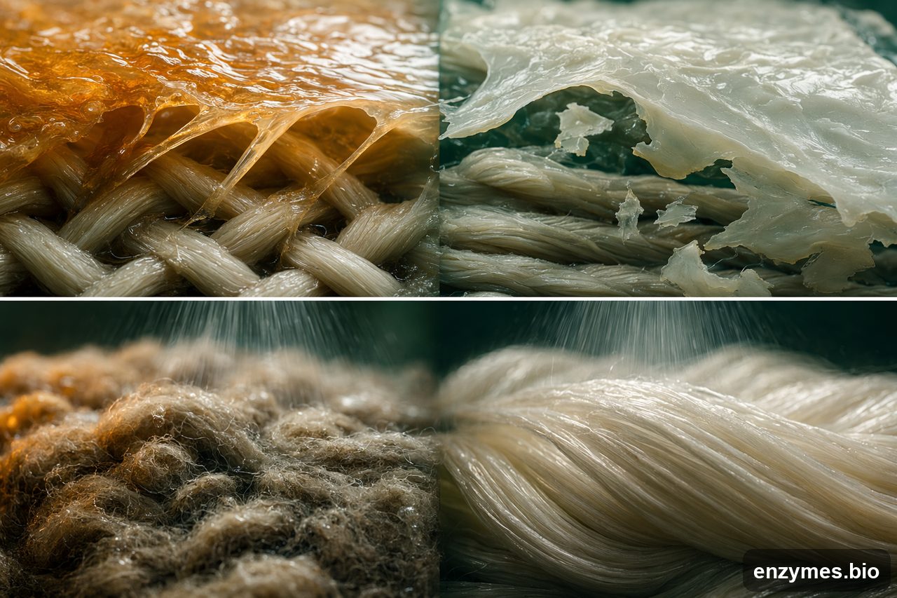 Papain in textile fiber processing