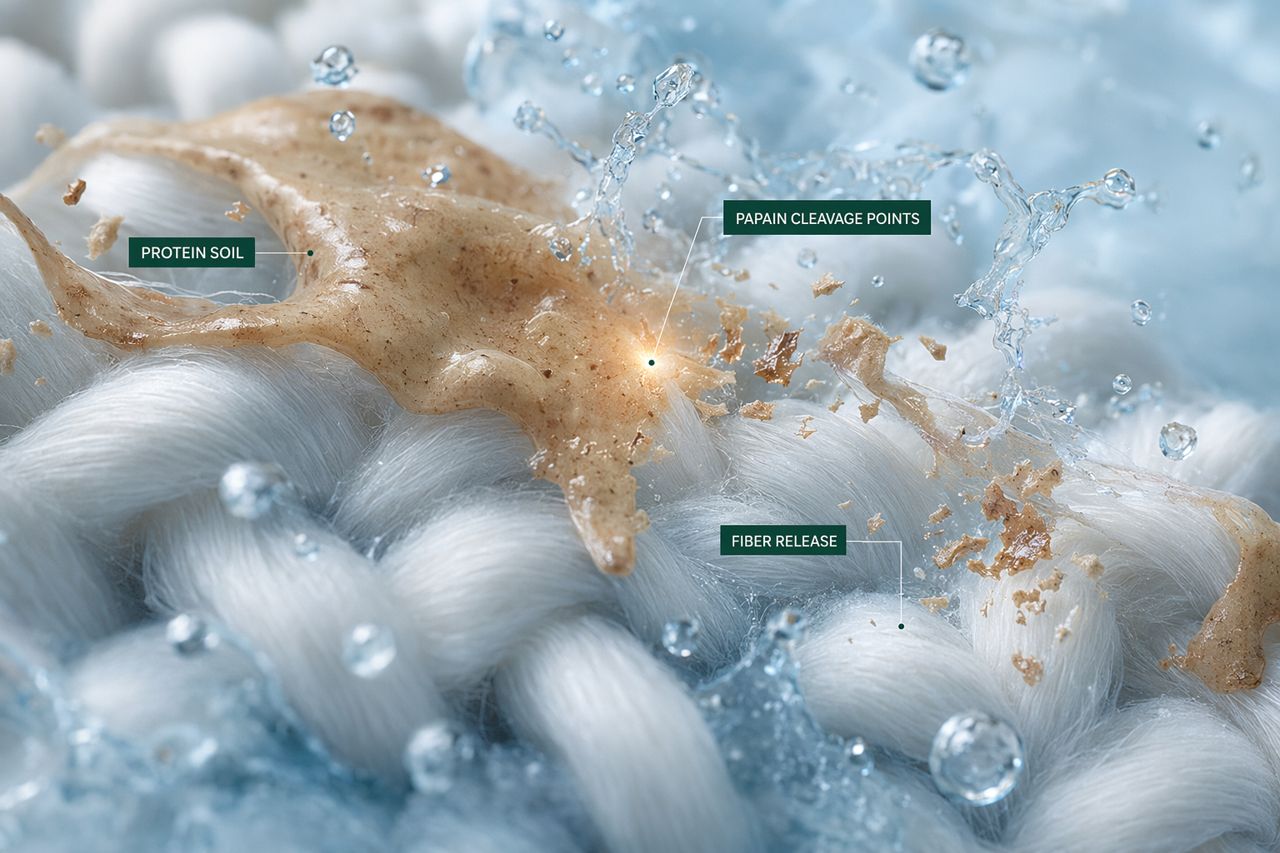 Papain for Protein Stain Removal | Detergent & Cleaning Formulations