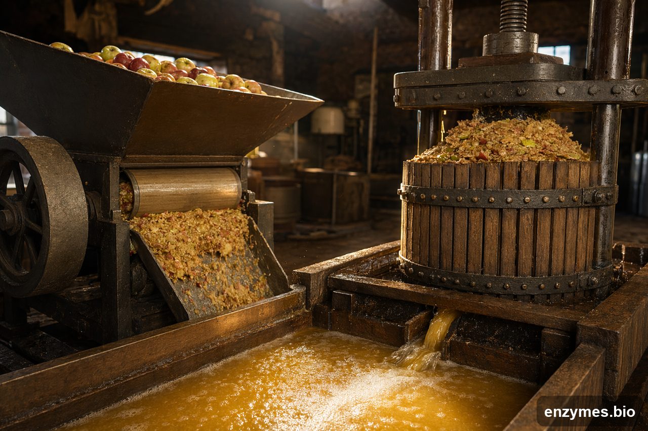 Pectinase in apple juice cider