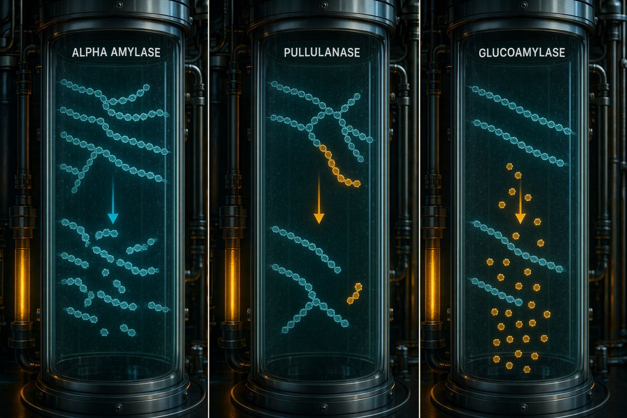 Pullulanase vs Alpha Amylase and Glucoamylase | Enzyme System Guide