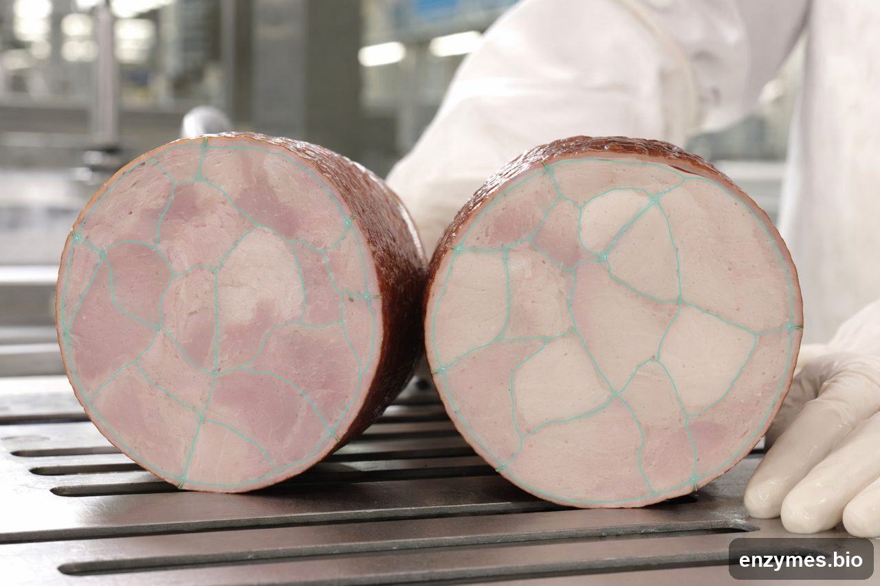 Transglutaminase in processed meat